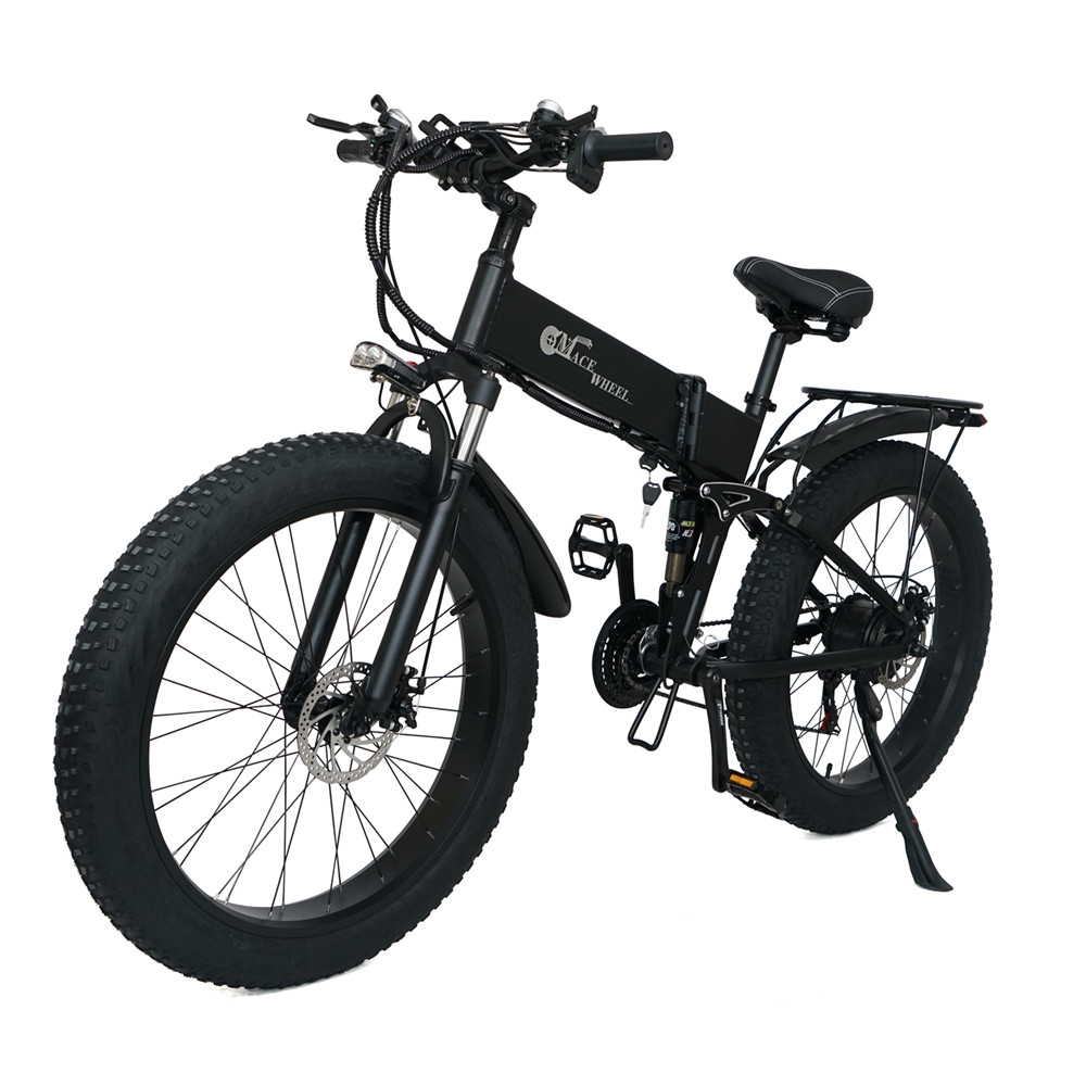 X26 성인 접이식 전기 자전거 26 인치 지방 타이어 산악 자전거 750W 48V 10.8Ah Ebike 스노우 자전거 남성용